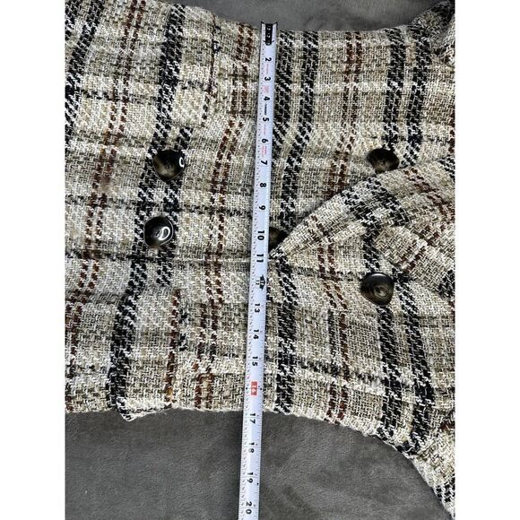 ZARA WOMAN DOUBLE-BREASTED TEXTURED CHECK BLAZER SAND BLACK 2075/299 FW20 Large - Picture 10 of 14